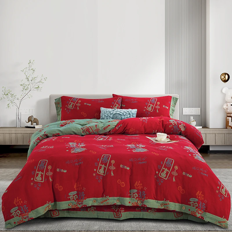 良品绘{一夜暴富}母婴级双层纱棉纱全棉2025被套床单家纺漂亮舒适