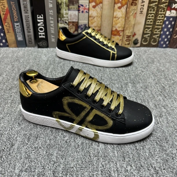 欧洲站新款漆点涂鸦男士板鞋春秋百搭潮流男鞋舒适轻便热卖休闲鞋