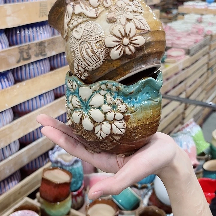 有孔.凑单10元陶瓷花盆发货！