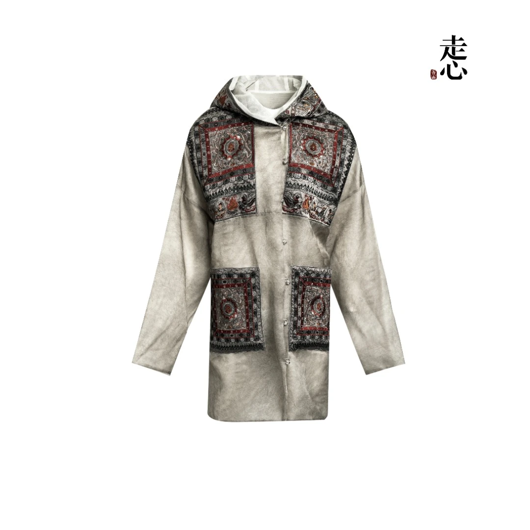 【走心非遗】飞天藻井银河灰帽衫25ZX8183