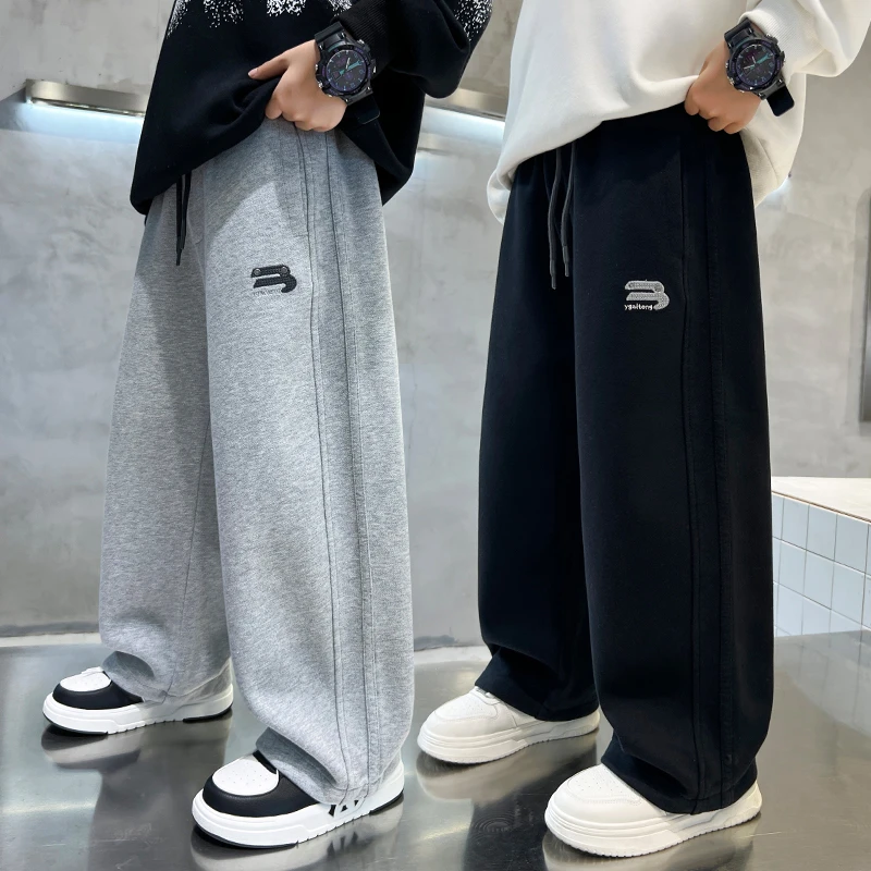 男童裤子春秋款2025新款儿童秋季运动裤中大童男孩帅气直筒休闲裤