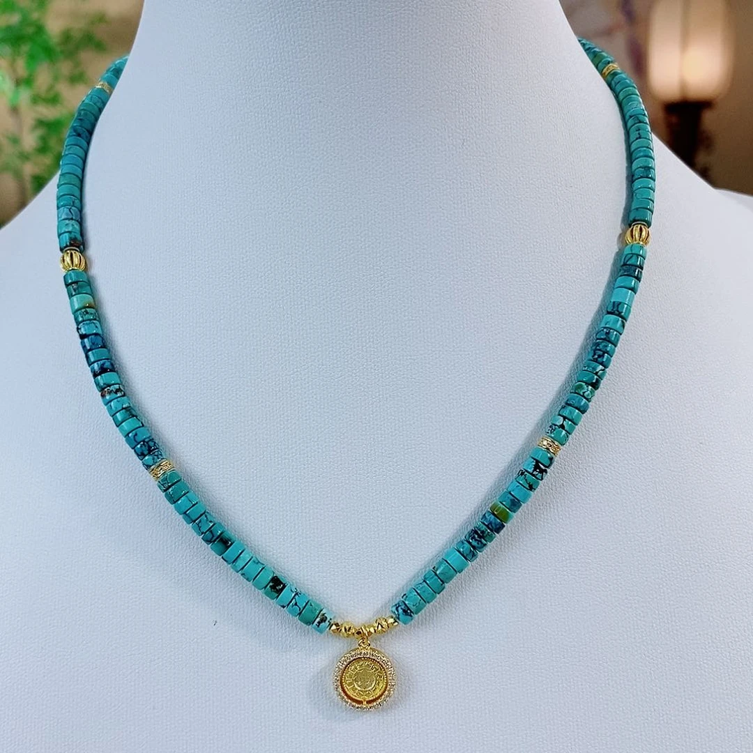 银S925镀金镶嵌绿松石珠宝奇石