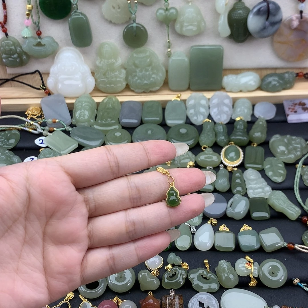 吊坠(不含链)银S925镶嵌和田玉