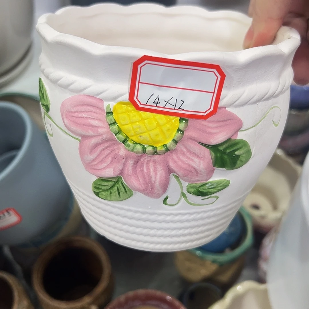 外贸尾单陶瓷花盆凑10米包邮