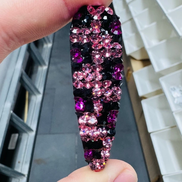 瑶瑶专属发夹～椭圆豹纹粉黑发夹