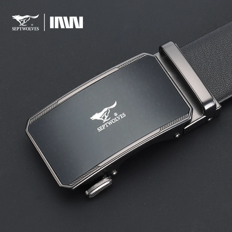 七匹狼皮带男款轻奢高档自动扣腰带男时尚百搭潮流中青年裤腰带