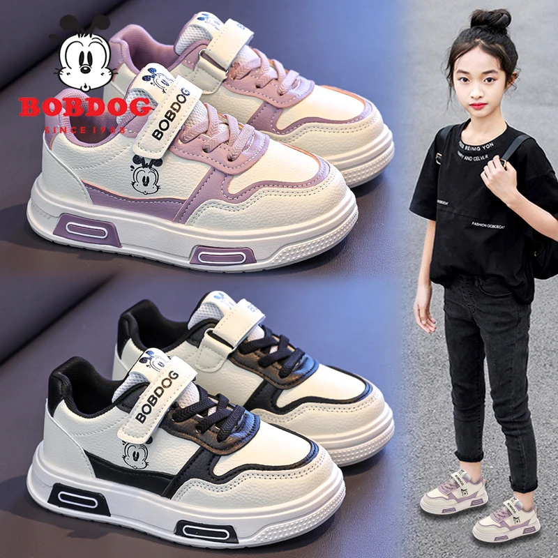 巴布豆儿童小白鞋女童鞋2025新款秋季软底休闲板鞋女孩运动鞋学生