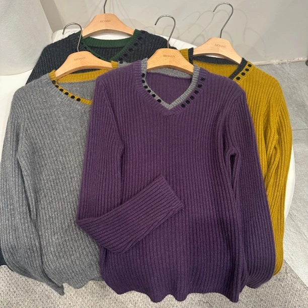 【墨涵精选】百搭显瘦时尚气质休闲针织衫9339