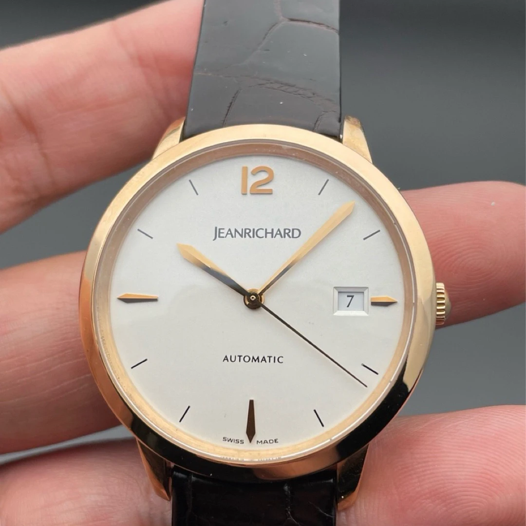95新 JEANRICHARD/尚维沙 尚维沙38自动机械18k金表扣
