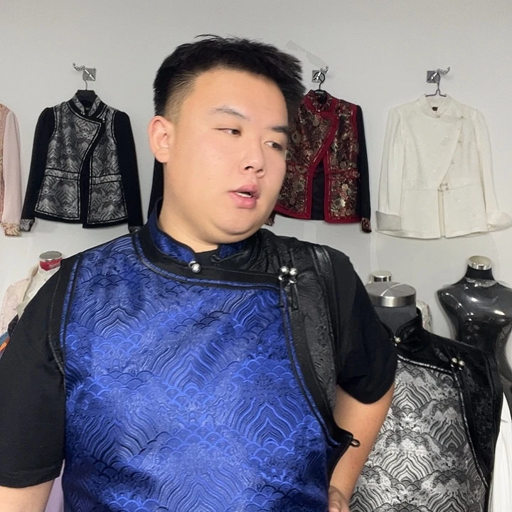 三醋酯纤维野兔毛小孩140做成纯蓝山水