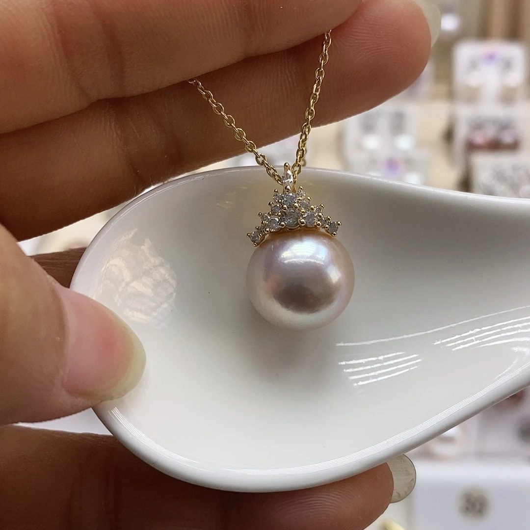 银S925镶嵌淡水珍珠颈饰