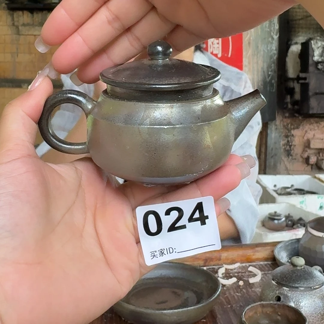 杯坭兴陶纯柴烧原矿泥料纯手工壶