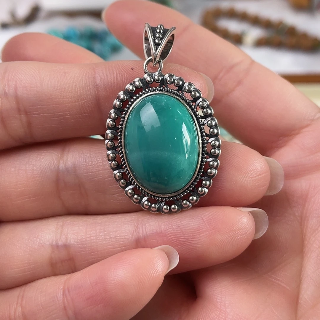 绿松石银S925镶嵌配饰