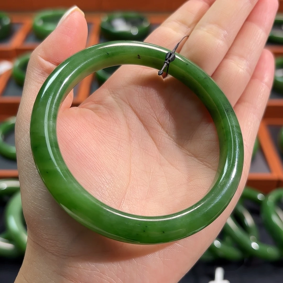 和田玉（碧玉）未镶嵌手镯60-61/果绿