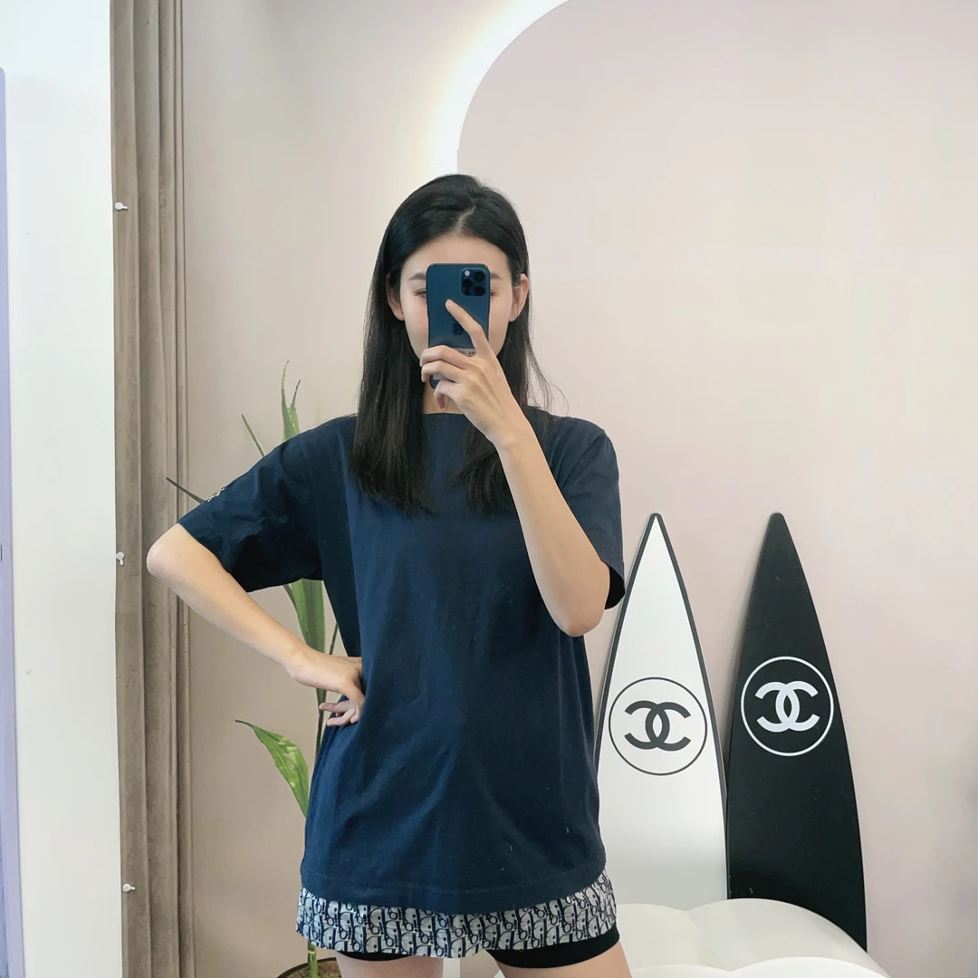 95新 DIOR/迪奥 麦殿/藏蓝色老花短袖m码/250526LJHMM23