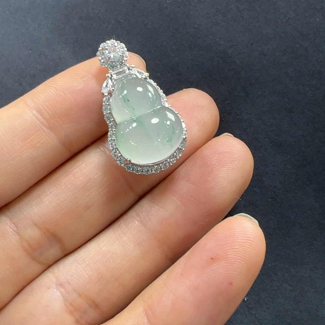 石英质玉银S925镶嵌颈饰