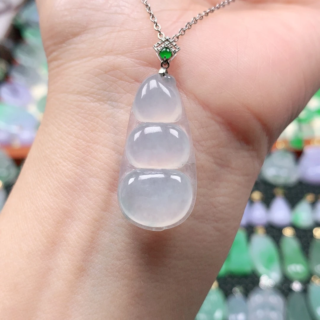 吊坠(不含链)18K金镶嵌翡翠