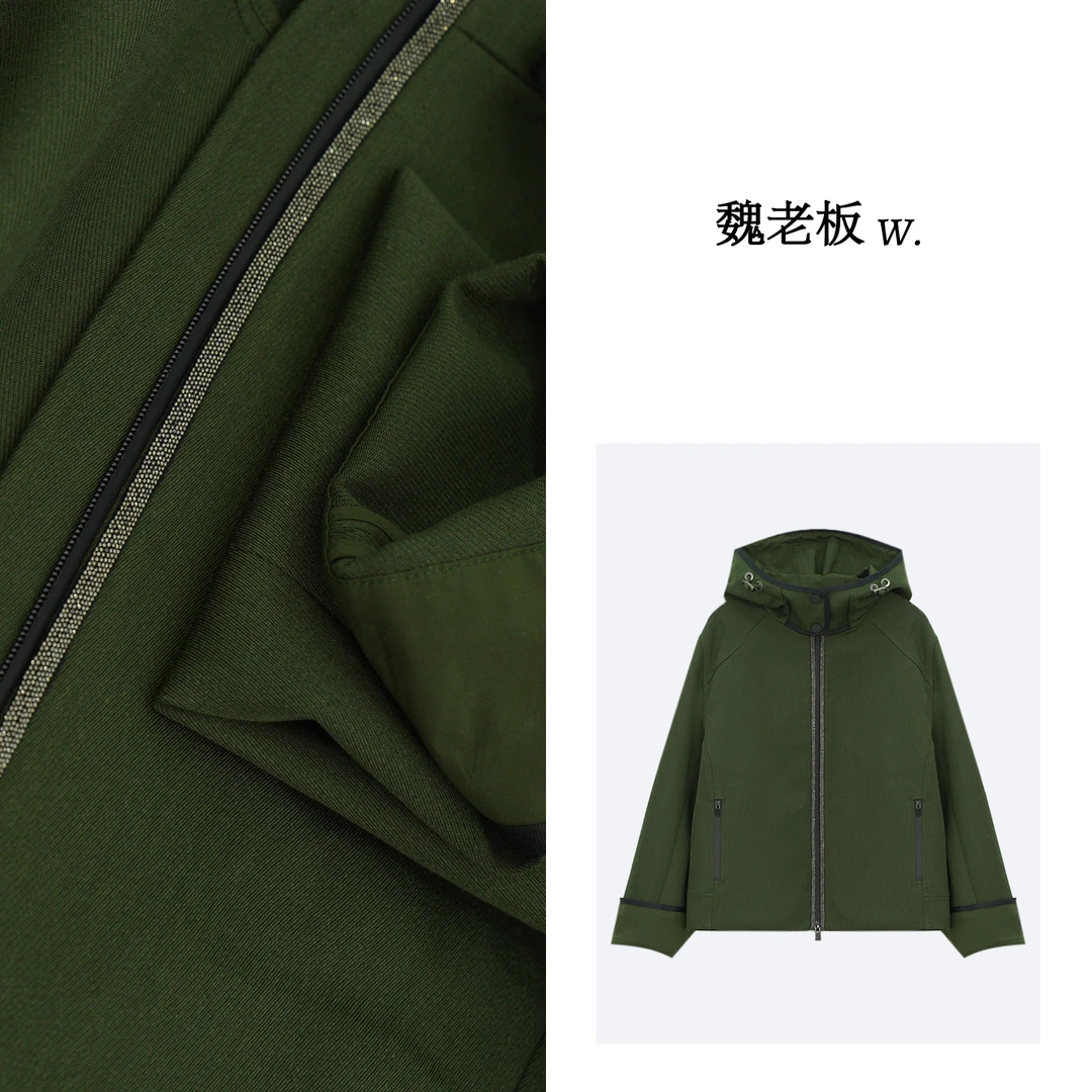 W.Diva【转角】早春意大利进口混纺绵羊毛休闲拉链外套3C294F080