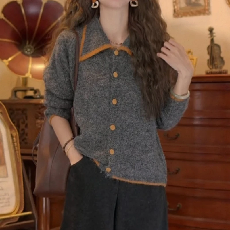 复古开衫毛衣女2025秋季新款温柔宽松休闲百搭显瘦通勤减龄上衣