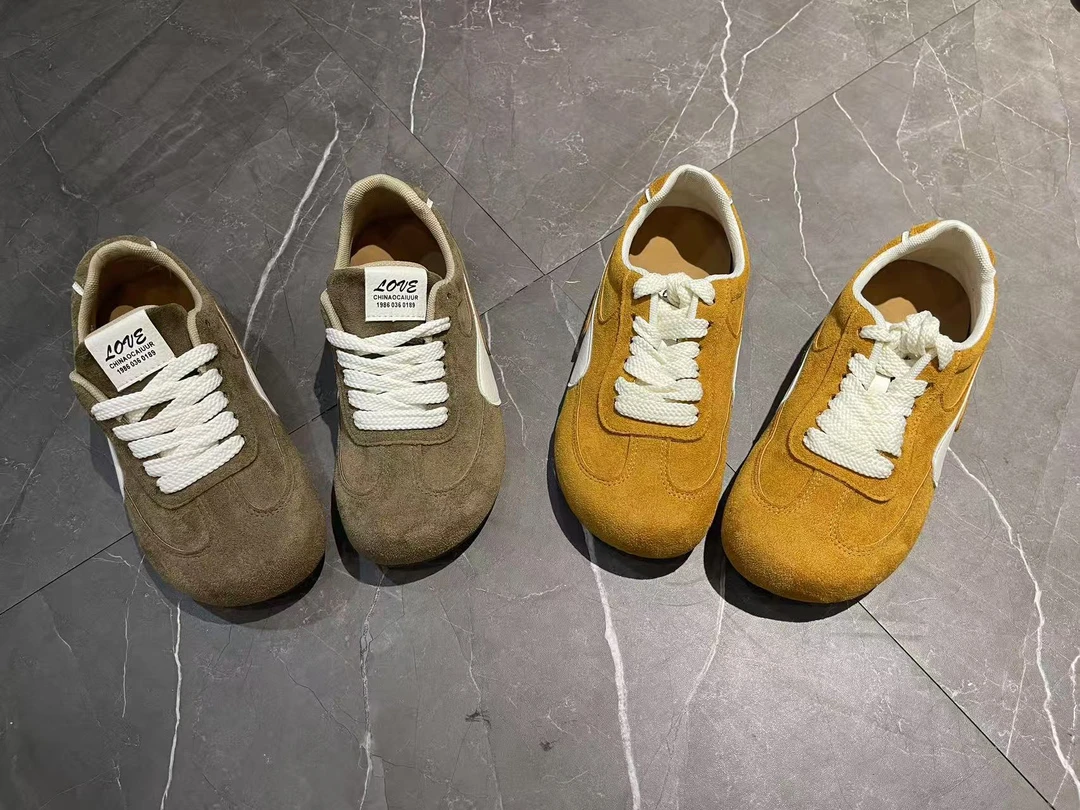 春季休闲低跟（1-3CM）休闲板鞋板鞋平底系带复古低帮时尚