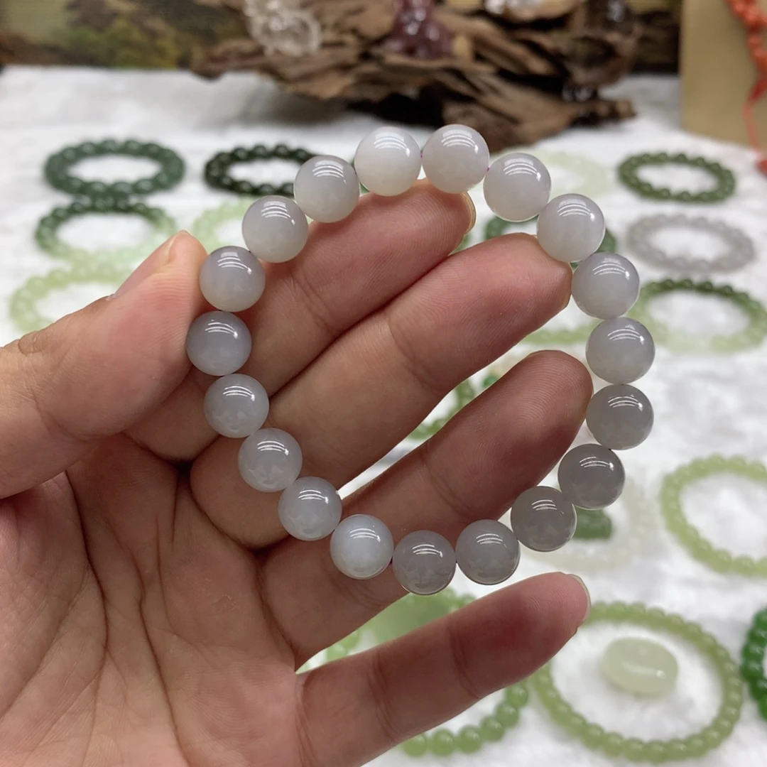 和田玉未镶嵌手串（烟紫10）