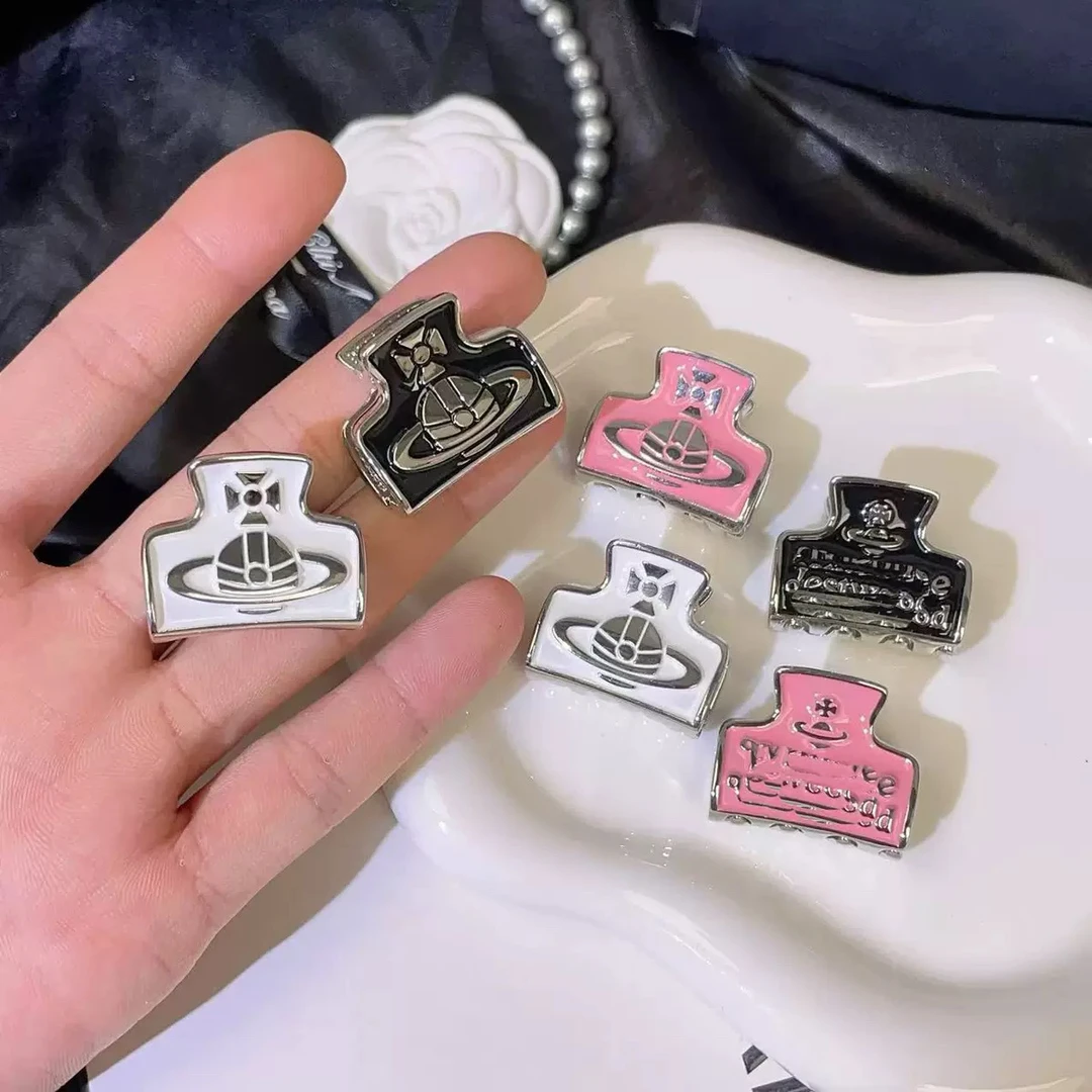 铜合金耳饰 金属Pinkcat土星迷你发卡粉嫩西星球刘海夹公主抓夹