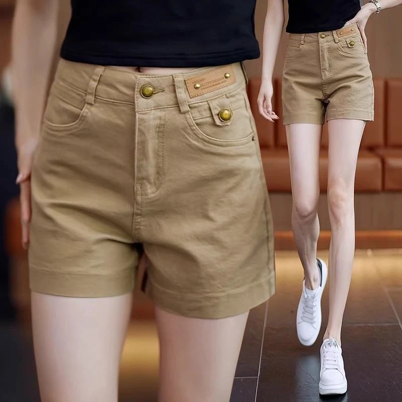 弹力牛仔短裤女夏季薄款2025新款爆款高腰显瘦休闲外穿薄款热裤