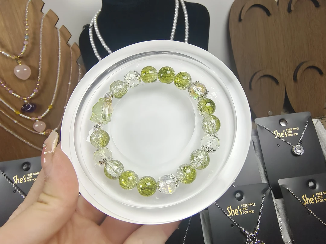 非金属玻璃手链 夏季百搭手串女款绿色清新单圈(NO退NO换)