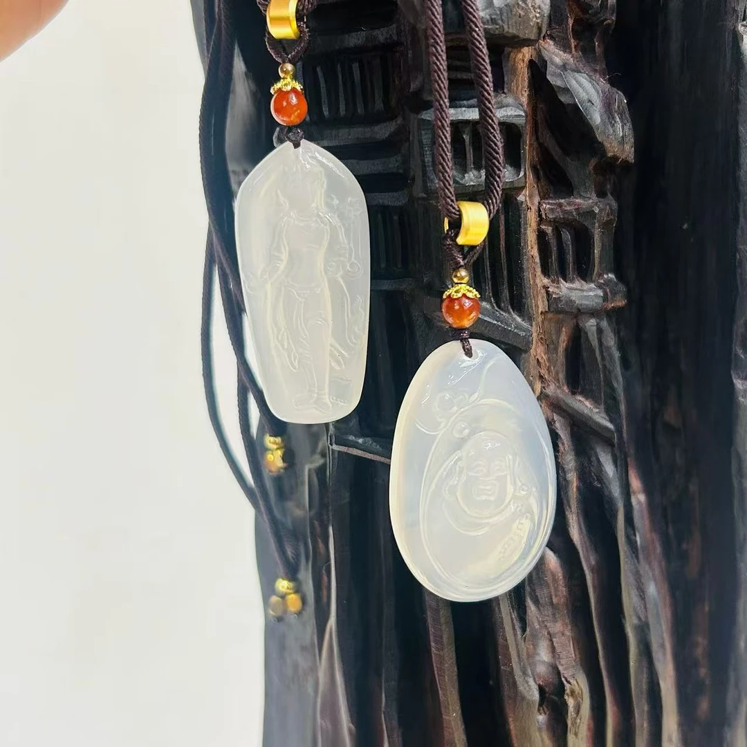 天然珠宝玉石杜牧观音和佛公吊坠69