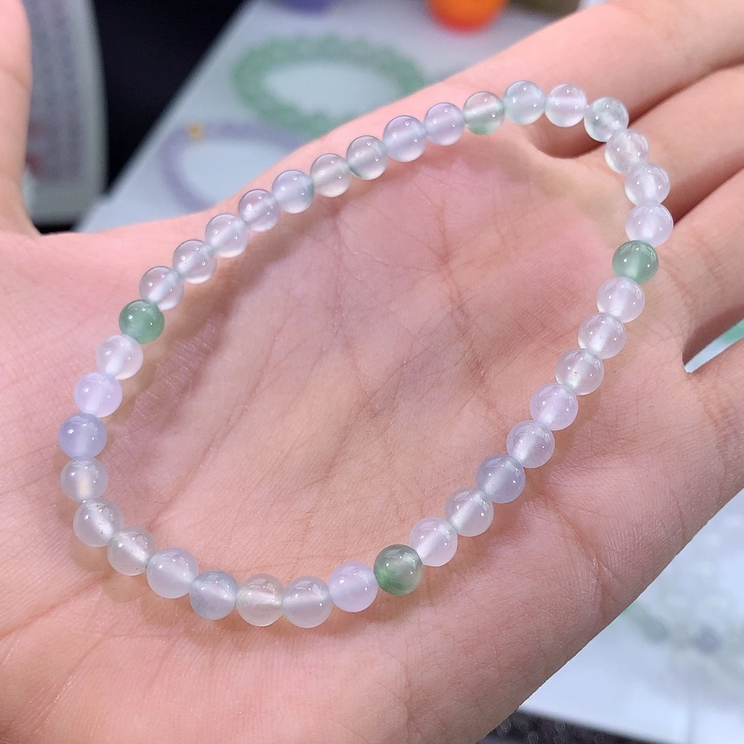 未镶嵌手链翡翠高冰小米珠手串