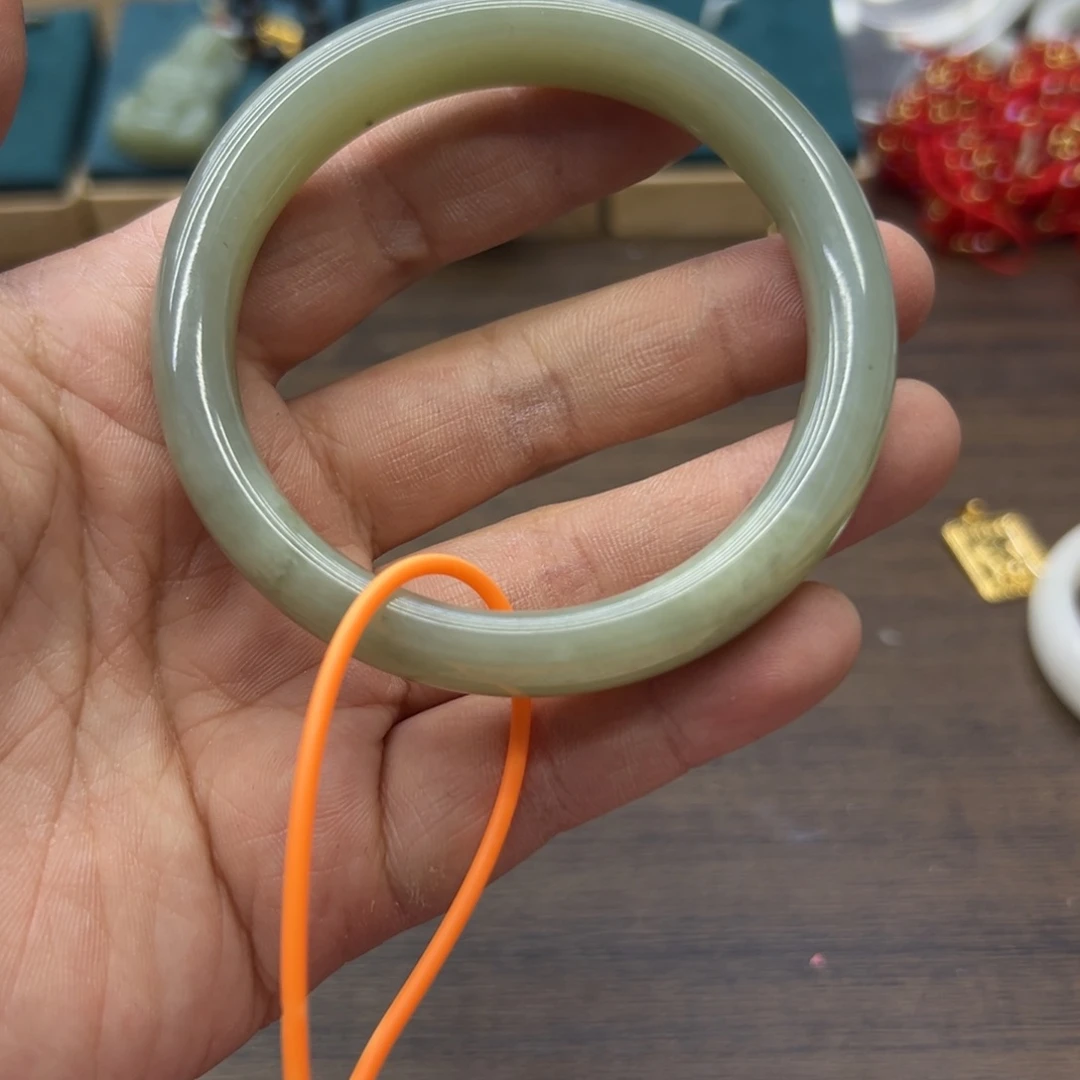 和田玉未镶嵌手镯58圈围1089