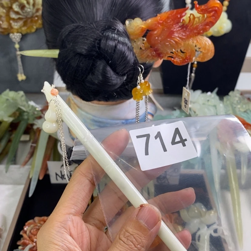 【闪购商品】岫玉发饰未镶嵌含****）