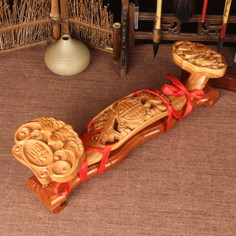 桃木如意摆件 玉如意摆件 乔迁新居桃木如意客厅玄关开运如意摆件