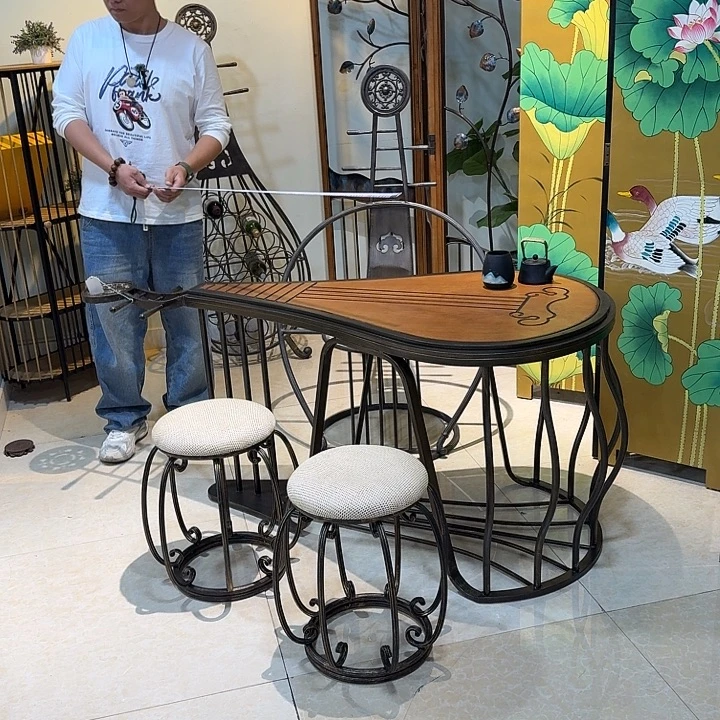 ༺***༻有机玻璃铁艺茶几