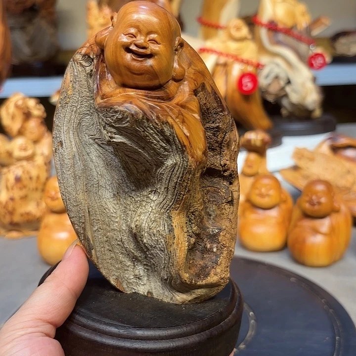 柏木太行崖柏弥勒佛