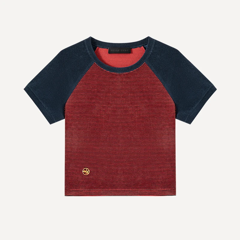 5NDT005【贵姐NICOLE】进口面料设计师高端定制时尚百搭短袖