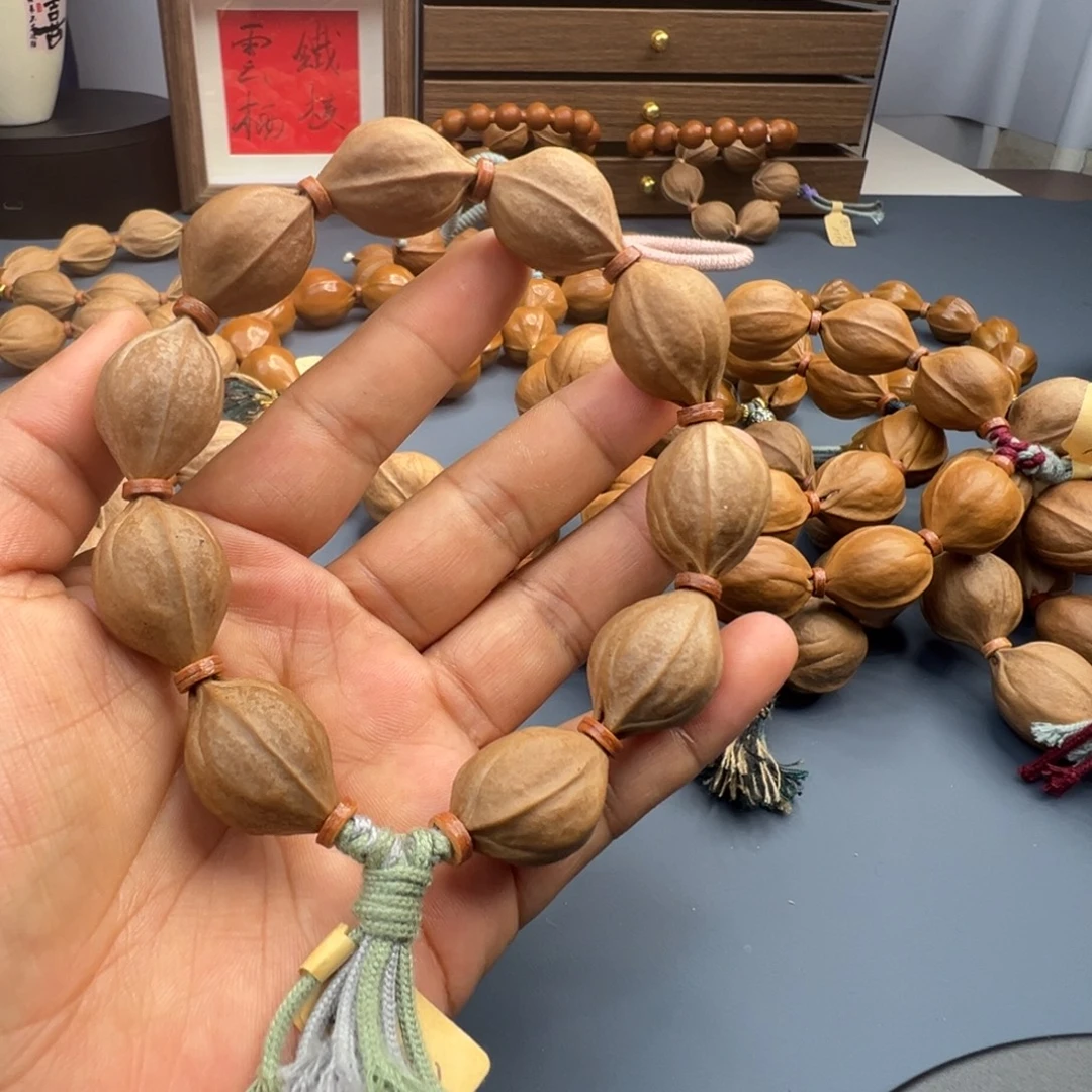 橄榄核手串梅林铁核鲨鱼背 16×23 素串