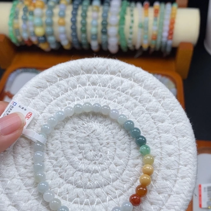 翡翠未镶嵌手串卡6mm 半价无鉴赏35