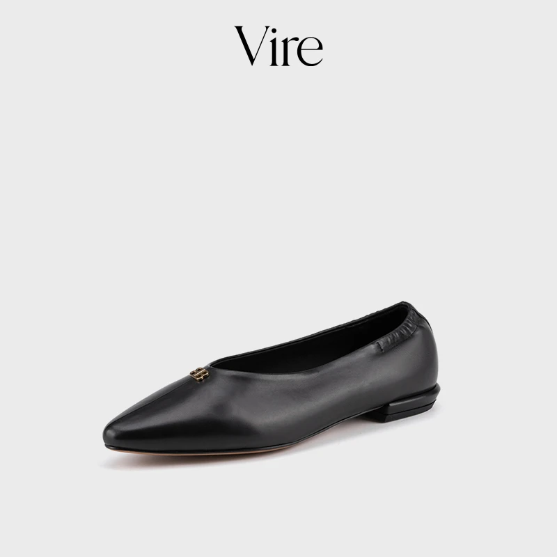 VIRE/99117新款法式时尚尖头低跟素皮金属扣件百搭女士单鞋B