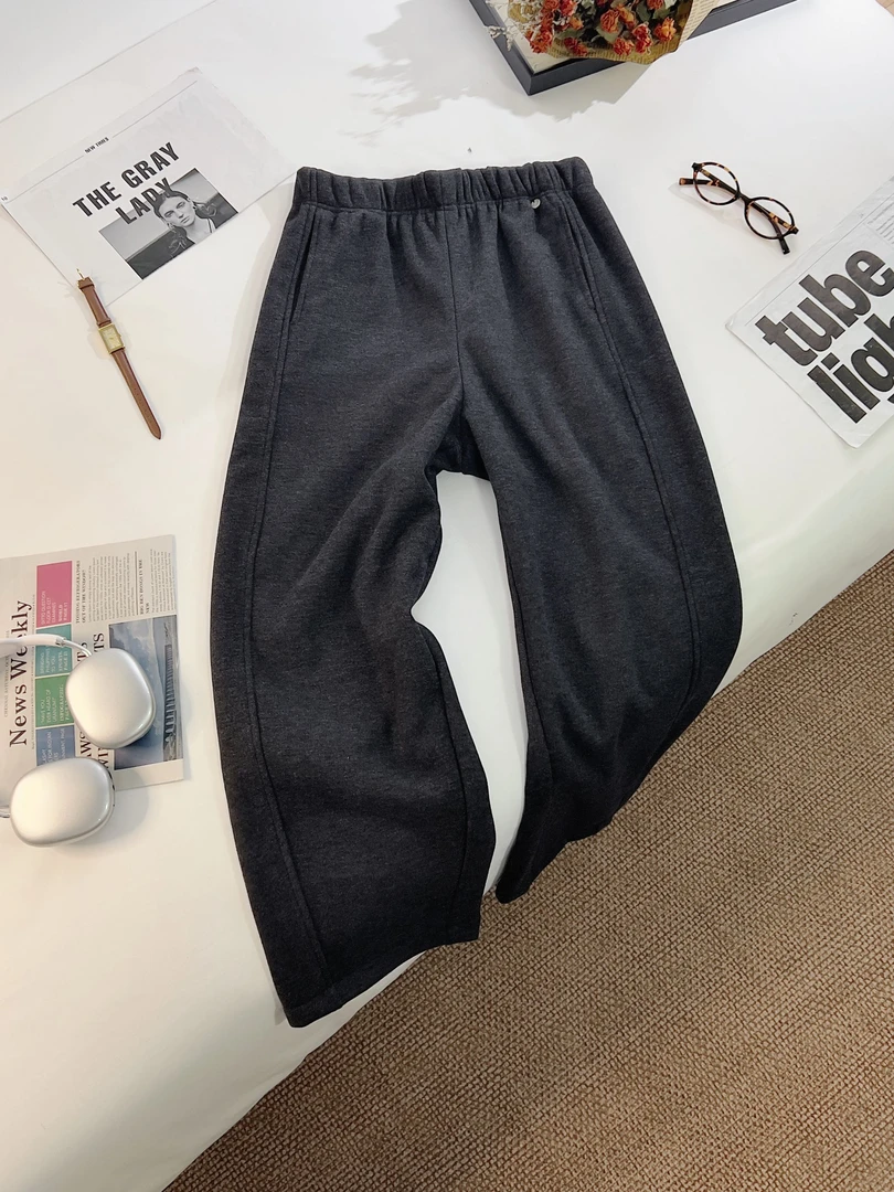 【女王洛克】韩版松紧腰加绒加厚休闲裤冬款舒适百搭裤子LK82660