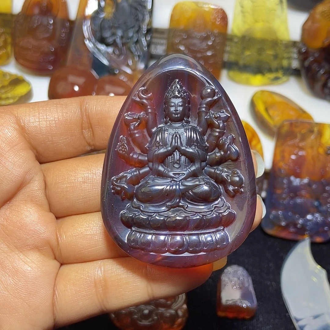 琥珀未镶嵌颈饰缅甸天然琥珀吊坠