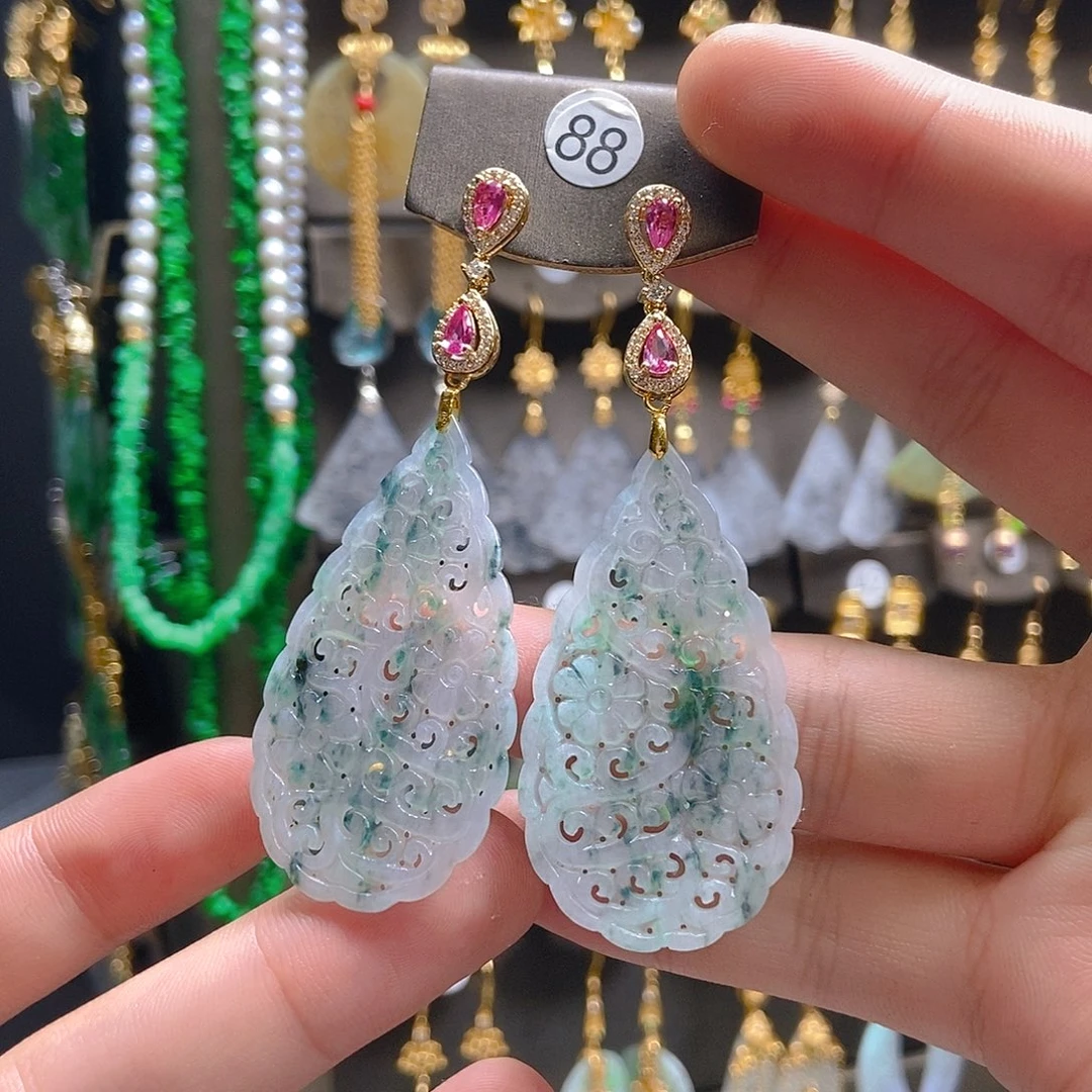 翡翠未镶嵌耳饰翡翠