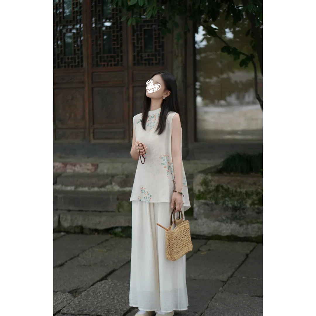 2025年夏季新款无袖新中式防晒夏上新套装