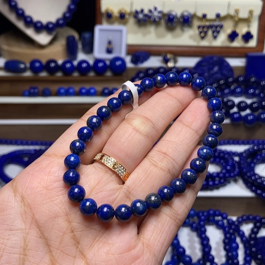 青金石未镶嵌6.8mm+多金