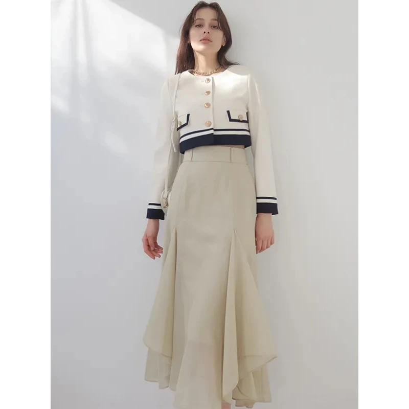 【六哥家】 夏季新款 E 分层薄纱气质百搭优雅A字半身裙