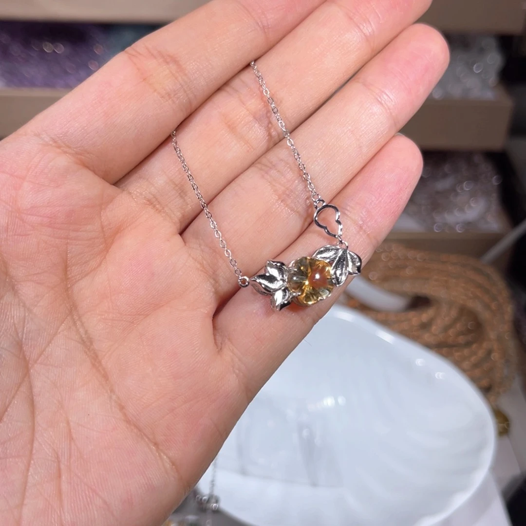 银S925镶嵌颈饰水晶黄水晶009