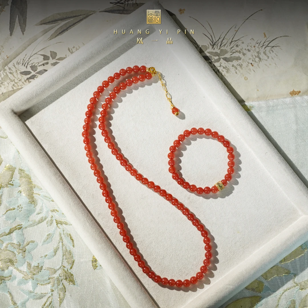 【凰一品】原矿保山浓樱桃红冰红套装18k