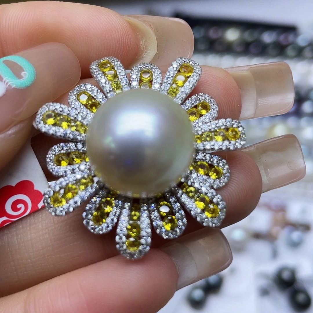 海水珍珠银S925镶嵌颈饰