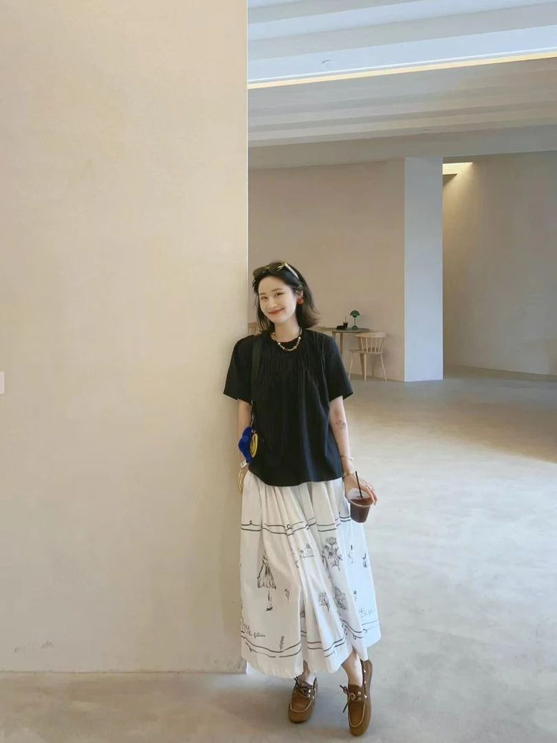 夏日绝美穿搭一整套法式气质高级感独特绝美上衣半身裙两件套装女