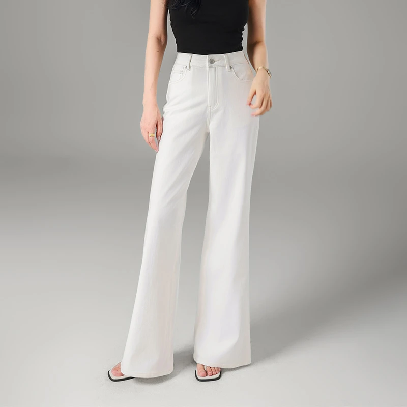 ADI爱典 直筒微喇牛仔裤 夏季新款大白牛老钱风休闲慵懒范轻薄款